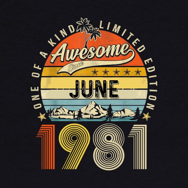 Awesome Since June 1981 Vintage 42nd Birthday by Mhoon 